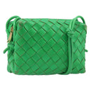 BOTTEGA VENETA INTRECCIATO Mini Barakito Shoulder Bag Leather Green Auth mr3028V-1