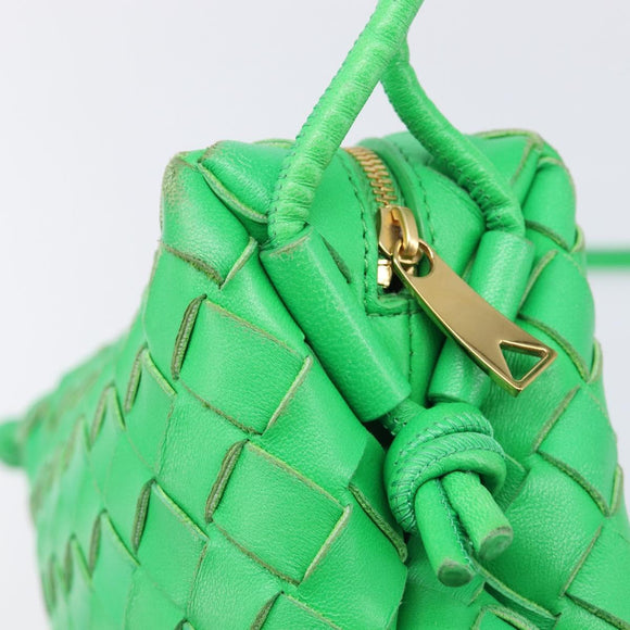 BOTTEGA VENETA INTRECCIATO Mini Barakito Shoulder Bag Leather Green Auth mr3028V