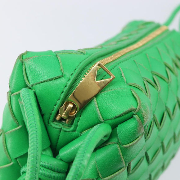 BOTTEGA VENETA INTRECCIATO Mini Barakito Shoulder Bag Leather Green Auth mr3028V