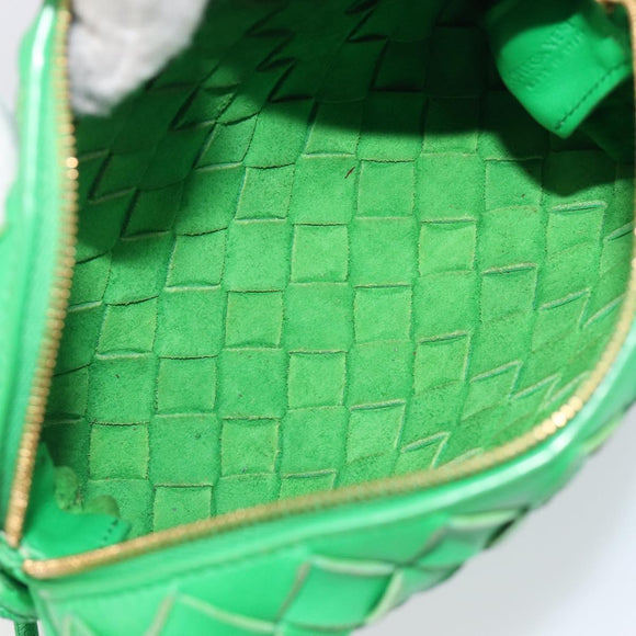 BOTTEGA VENETA INTRECCIATO Mini Barakito Shoulder Bag Leather Green Auth mr3028V