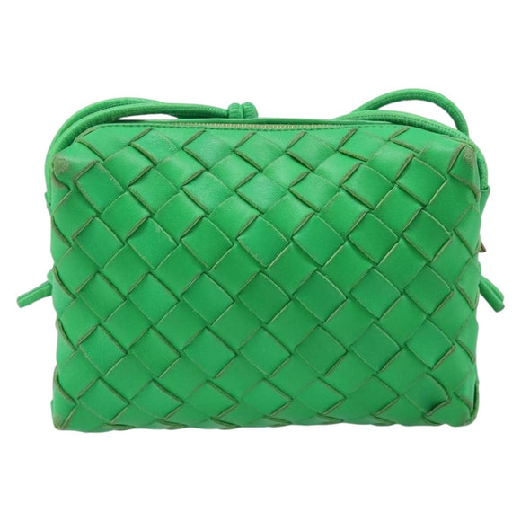 BOTTEGA VENETA INTRECCIATO Mini Barakito Shoulder Bag Leather Green Auth mr3028V