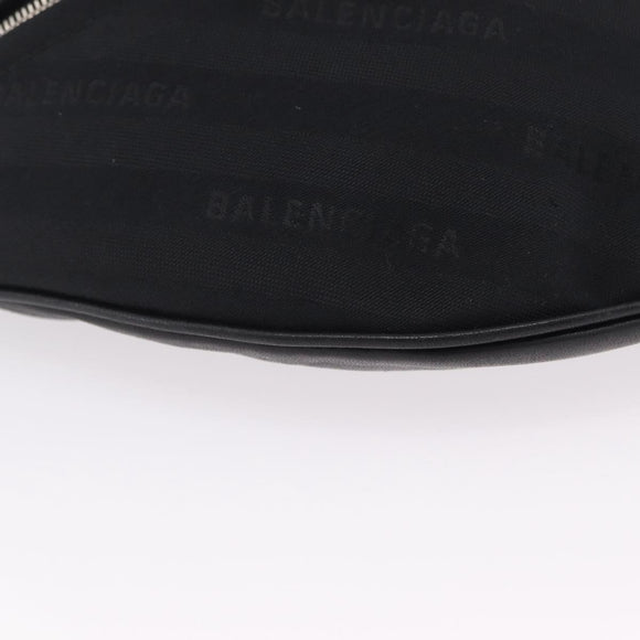 BALENCIAGA Souvenir Body Bag Leather Black Silver 531550 Auth mr3029A