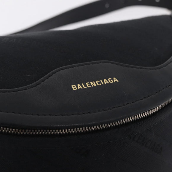 BALENCIAGA Souvenir Body Bag Leather Black Silver 531550 Auth mr3029A