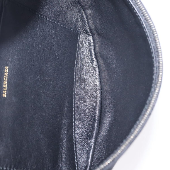 BALENCIAGA Souvenir Body Bag Leather Black Silver 531550 Auth mr3029A