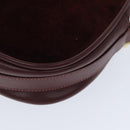 CARTIER Must Line Shoulder Bag Suede Wine Red Auth mr303-14