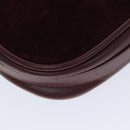CARTIER Must Line Shoulder Bag Suede Wine Red Auth mr303-15