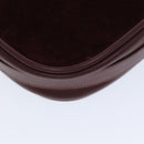 CARTIER Must Line Shoulder Bag Suede Wine Red Auth mr303-17
