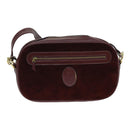 CARTIER Must Line Shoulder Bag Suede Wine Red Auth mr303-13
