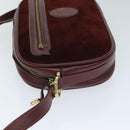CARTIER Must Line Shoulder Bag Suede Wine Red Auth mr303-4