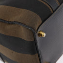 FENDI Pecan Mini Boston Bag Canvas 2way Brown Gold Tone Auth mr3030A-9