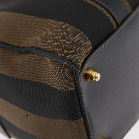 FENDI Pecan Mini Boston Bag Canvas 2way Brown Gold Tone Auth mr3030A