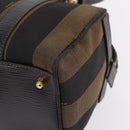 FENDI Pecan Mini Boston Bag Canvas 2way Brown Gold Tone Auth mr3030A-16