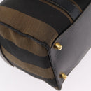 FENDI Pecan Mini Boston Bag Canvas 2way Brown Gold Tone Auth mr3030A-17