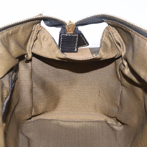 FENDI Pecan Mini Boston Bag Canvas 2way Brown Gold Tone Auth mr3030A