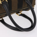 FENDI Pecan Mini Boston Bag Canvas 2way Brown Gold Tone Auth mr3030A-7