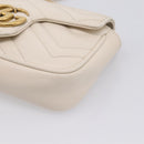 GUCCI Chain Shoulder Bag Leather Beige Gold Tone 476433 Auth mr3031V-10