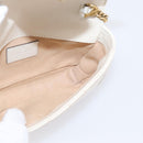GUCCI Chain Shoulder Bag Leather Beige Gold Tone 476433 Auth mr3031V-19
