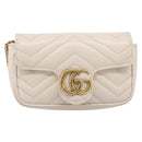 GUCCI Chain Shoulder Bag Leather Beige Gold Tone 476433 Auth mr3031V-2