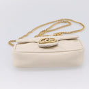GUCCI Chain Shoulder Bag Leather Beige Gold Tone 476433 Auth mr3031V-9