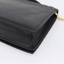 CELINE Hand Bag Leather 2way Black Gold Tone Auth mr3033V-16