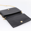 CELINE Hand Bag Leather 2way Black Gold Tone Auth mr3033V-19