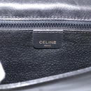 CELINE Hand Bag Leather 2way Black Gold Tone Auth mr3033V-20