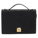CELINE Hand Bag Leather 2way Black Gold Tone Auth mr3033V-13