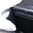 CELINE Hand Bag Leather 2way Black Gold Tone Auth mr3033V-23