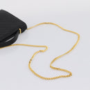 CELINE Hand Bag Leather 2way Black Gold Tone Auth mr3033V-9