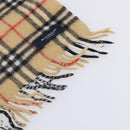 BURBERRY Nova Check Scarf Wool Beige Auth mr3035-6