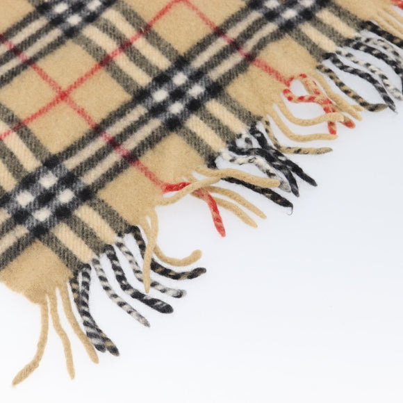 BURBERRY Nova Check Scarf Wool Beige Auth mr3035