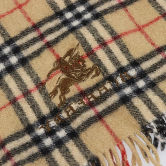 BURBERRY Nova Check Scarf Wool Beige Auth mr3035