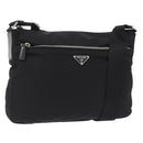 PRADA Shoulder Bag Nylon Black Silver Auth mr3036A-1