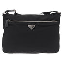 PRADA Shoulder Bag Nylon Black Silver Auth mr3036A-13