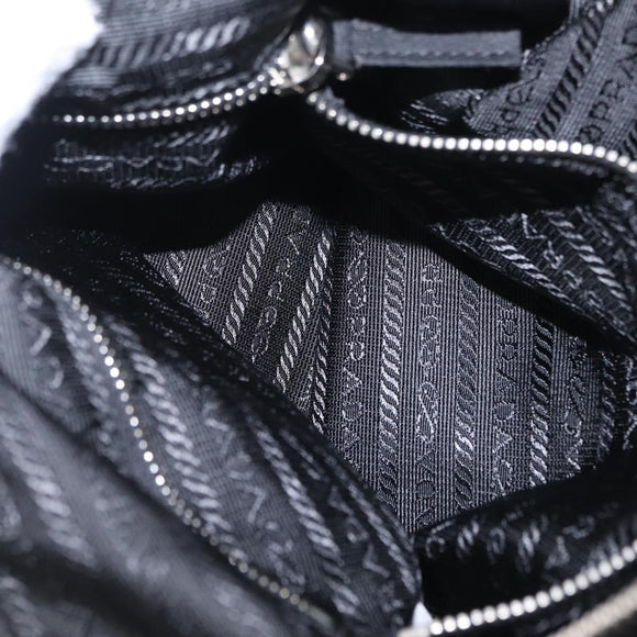 PRADA Shoulder Bag Nylon Black Silver Auth mr3036A