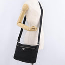 PRADA Shoulder Bag Nylon Black Silver Auth mr3036A-30