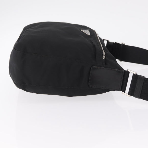 PRADA Shoulder Bag Nylon Black Silver Auth mr3036A