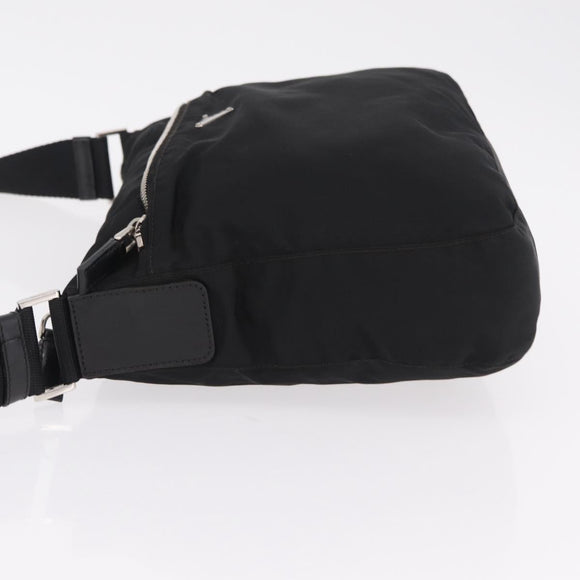 PRADA Shoulder Bag Nylon Black Silver Auth mr3036A