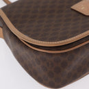 CELINE Macadam Shoulder Bag PVC Brown Gold Tone Auth mr3037A-18