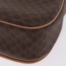 CELINE Macadam Shoulder Bag PVC Brown Gold Tone Auth mr3037A-21