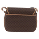 CELINE Macadam Shoulder Bag PVC Brown Gold Tone Auth mr3037A-3