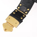 Miu Miu Hand Bag Leather Black Gold Tone Auth mr3040A-21