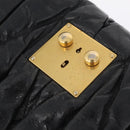 Miu Miu Hand Bag Leather Black Gold Tone Auth mr3040A-9