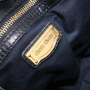 Miu Miu Hand Bag Leather Black Gold Tone Auth mr3040A-22