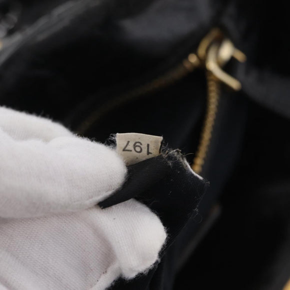 Miu Miu Hand Bag Leather Black Gold Tone Auth mr3040A