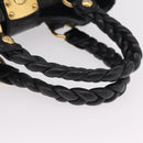 Miu Miu Hand Bag Leather Black Gold Tone Auth mr3040A-7