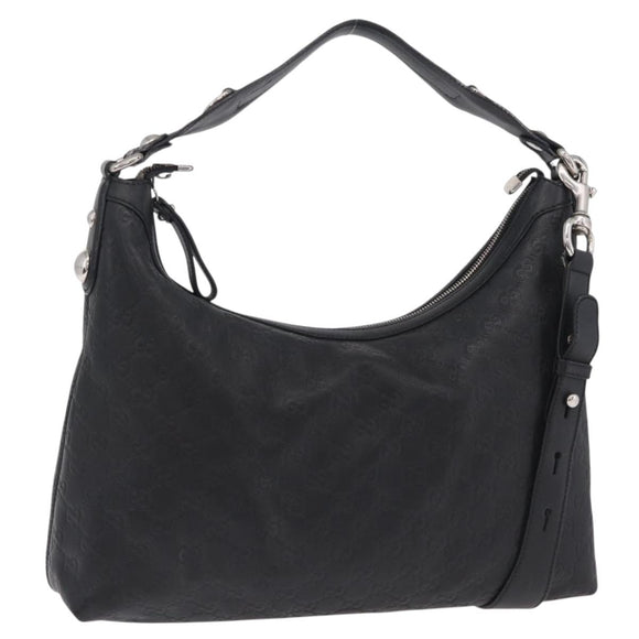 GUCCI GuccissimaGG Shoulder Bag Leather 2way Black Silver 232961 Auth mr3044A