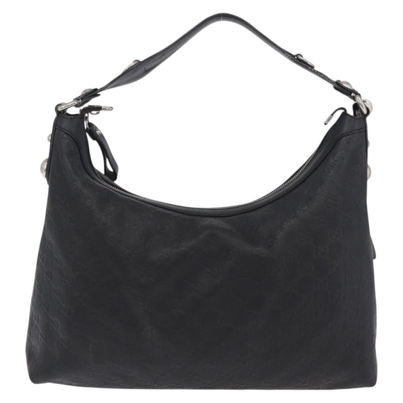 GUCCI GuccissimaGG Shoulder Bag Leather 2way Black Silver 232961 Auth mr3044A