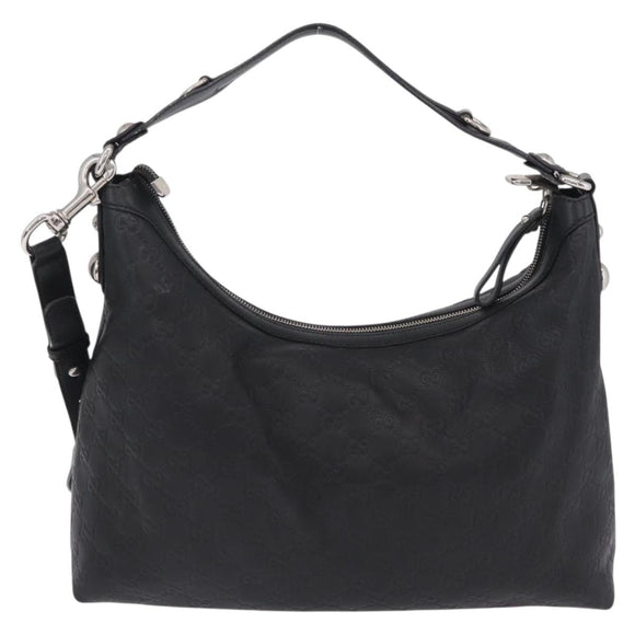 GUCCI GuccissimaGG Shoulder Bag Leather 2way Black Silver 232961 Auth mr3044A