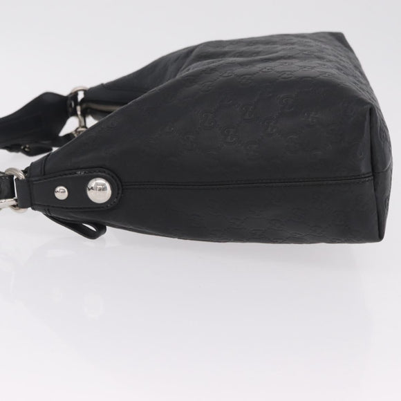 GUCCI GuccissimaGG Shoulder Bag Leather 2way Black Silver 232961 Auth mr3044A